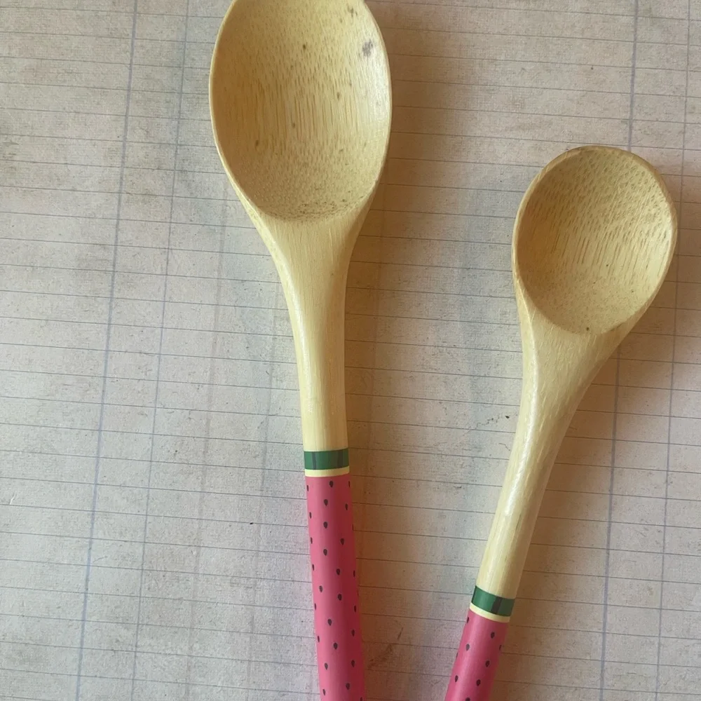 Watermelon Printed Bamboo Spoon Set